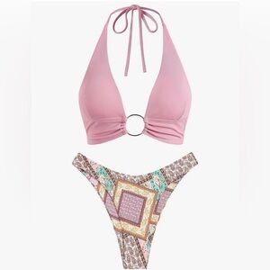 Zaful Ring Halter Bikini Set